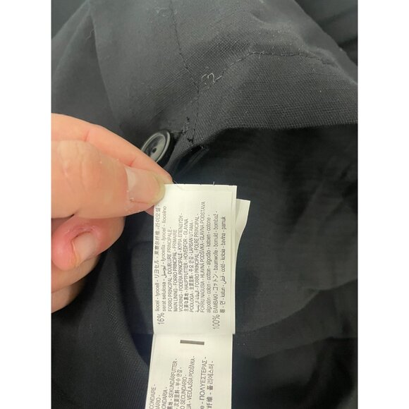 Zara Mens Overshirt Jacket L Black Relaxed Cotton Linen Collared 0706/280 NWT - Picture 13 of 16